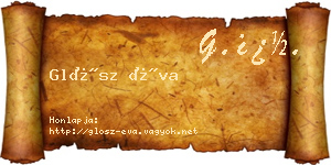 Glósz Éva névjegykártya